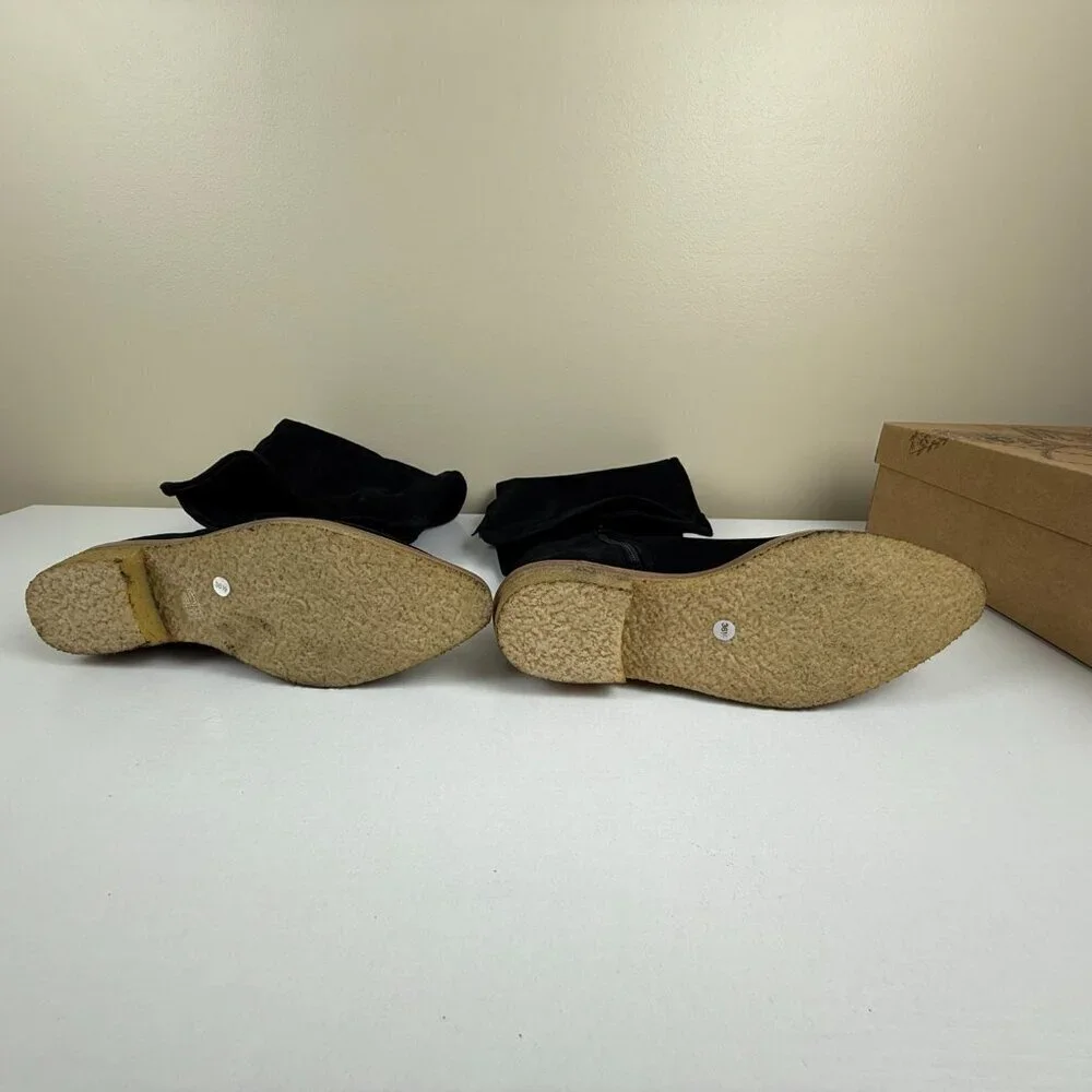 NWT Free People Banks Over The Knee Boots Black Suede Size 36.5 | Made in Spain